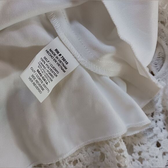 CITY STUDIO Mini Dress Crochet Lace Handkerchief Hem Summer Party White Size 9 - Picture 6 of 11